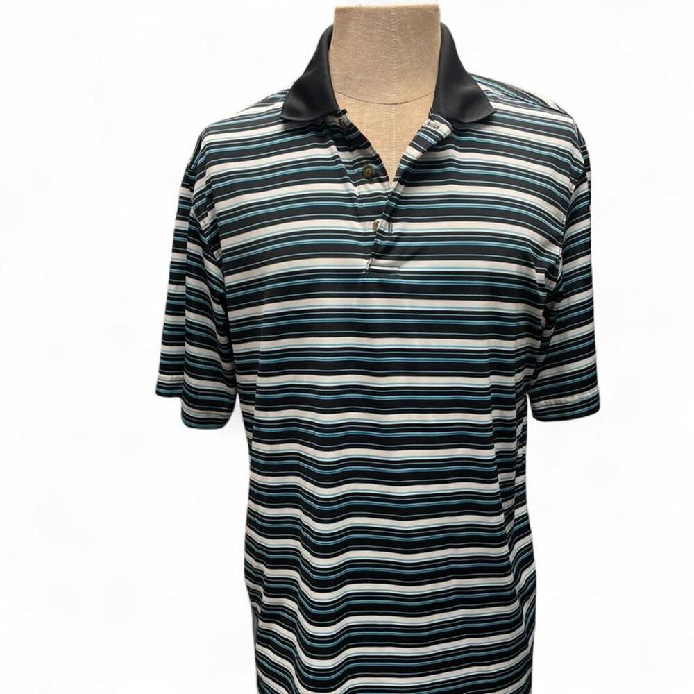 Pebble beach blue striped polo